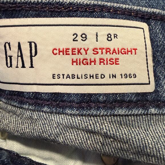GAP Cheeky Straight High Rise Jeans 29/8R Dark Wash Denim Streetwear Timeless - Picture 4 of 6